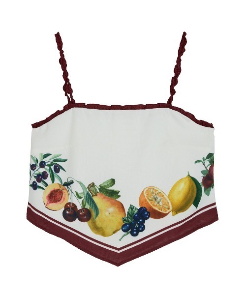 Ameri(アメリ)の「MEDI FRUIT SCARF PATTERN CAMI TOP(キャミソール・レディース・ブラウン/ブルー/アイボリー/ブラック・FREE)」の18枚目の写真