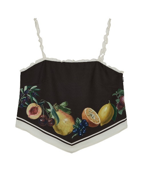 Ameri(アメリ)の「MEDI FRUIT SCARF PATTERN CAMI TOP(キャミソール・レディース・ブラウン/ブルー/アイボリー/ブラック・FREE)」の20枚目の写真