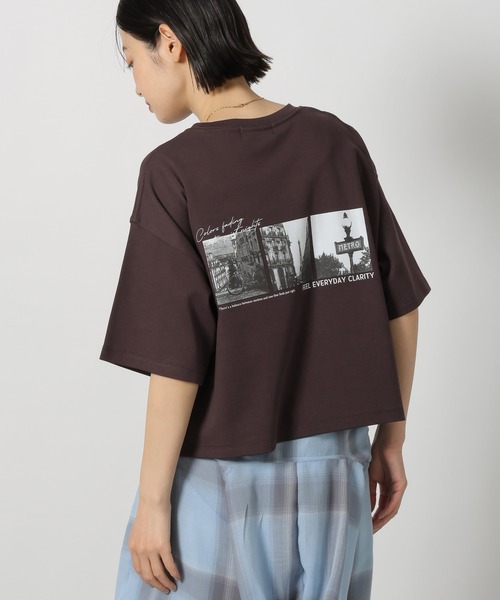 LAKOLE(ラコレ)の「アソートフォトプリントT / 660025(Tシャツ/カットソー・レディース・ホワイト/ブラウン/オフホワイト/チャコール・FREE)」の4枚目の写真