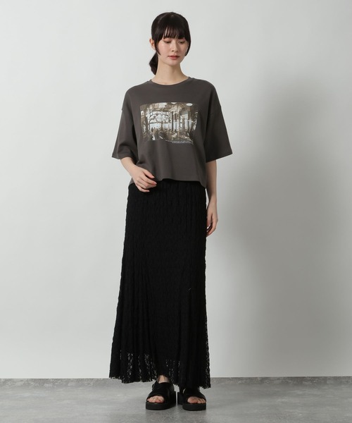 LAKOLE(ラコレ)の「アソートフォトプリントT / 660025(Tシャツ/カットソー・レディース・ホワイト/ブラウン/オフホワイト/チャコール・FREE)」の13枚目の写真