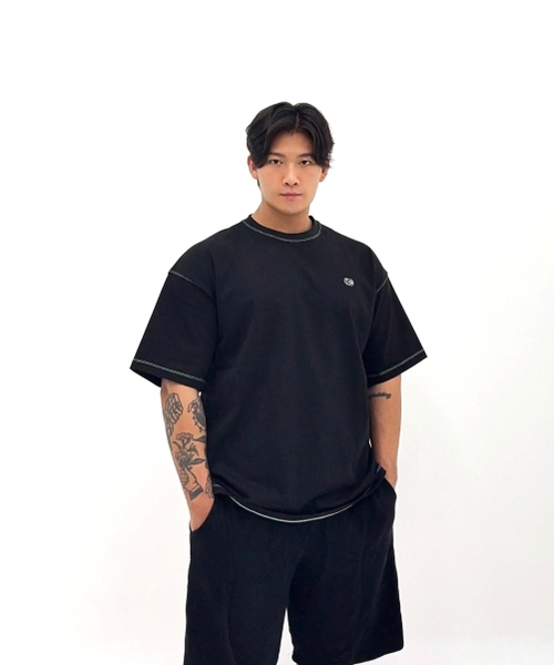 BARBELLWORKS(バーベルワークス)の「高重量実配色オーバーサイズ(Tシャツ/カットソー・メンズ・ホワイト/ブラック・X-LARGE/LARGE)」の3枚目の写真