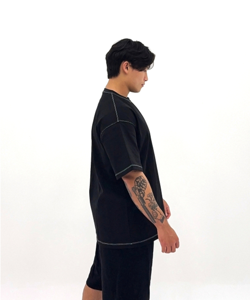 BARBELLWORKS(バーベルワークス)の「高重量実配色オーバーサイズ(Tシャツ/カットソー・メンズ・ホワイト/ブラック・X-LARGE/LARGE)」の4枚目の写真