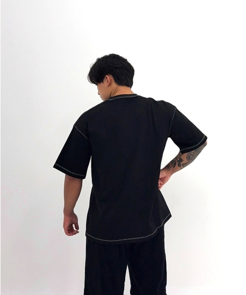 BARBELLWORKS(バーベルワークス)の「高重量実配色オーバーサイズ(Tシャツ/カットソー・メンズ・ホワイト/ブラック・X-LARGE/LARGE)」の5枚目の写真