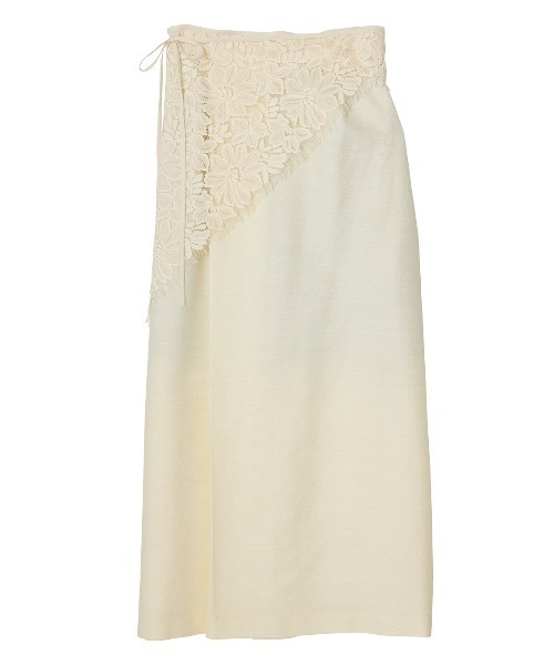Ameri(アメリ)の「MELANGE STRAIGHT SKIRT WITH LACE SCARF(スカート・レディース・ブルー/アイボリー・SMALL/MEDIUM)」の16枚目の写真