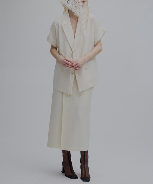 Ameri(アメリ)の「MELANGE STRAIGHT SKIRT WITH LACE SCARF(スカート・レディース・ブルー/アイボリー・SMALL/MEDIUM)」の6枚目の写真