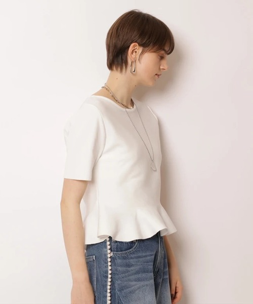 CADUNE(カデュネ)の「オリガミフリルププラムニット(ニット/セーター・レディース・ホワイト/ネイビー/ブラック・38)」の17枚目の写真
