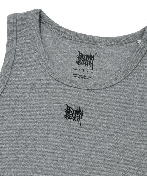 BROWNBREATH(ブラウンブレス)の「W TAG BASIC SLEEVELESS - MELANGE GREY(Tシャツ/カットソー・レディース・その他・SMALL/MEDIUM)」の3枚目の写真