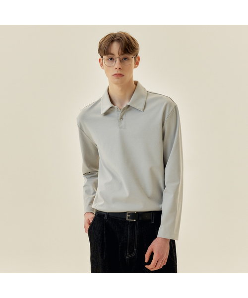 MINDBRIDGE（マインドブリッジ）の「[スーピマ]カラーTシャツ - 2色（ポロシャツ・メンズ・ライトグレー/ダークグレー・110/105/100/95）」の2枚目の写真