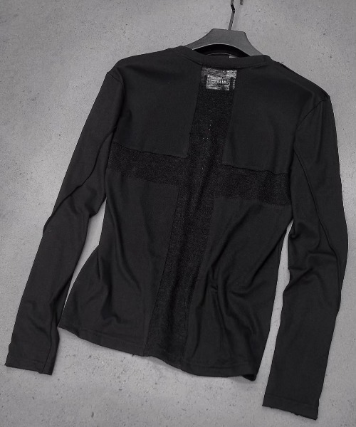 RICH(リッチ)の「【RICH】Riveted Cross Slim Longsleeve / 【リッチ】シースルークロス長袖Tシャツ(Tシャツ/カットソー・メンズ・ブラック・02/01)」の6枚目の写真