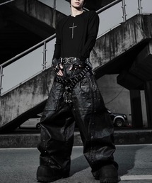 RICH（リッチ）の「【RICH】Riveted Cross Slim Longsleeve / 【リッチ】シースルークロス長袖Tシャツ（Tシャツ/カットソー）」