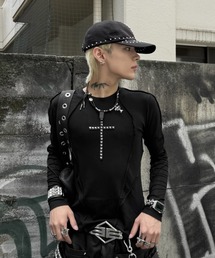 RICH（リッチ）の「【RICH】Riveted Cross Slim Longsleeve / 【リッチ】シースルークロス長袖Tシャツ（Tシャツ/カットソー）」