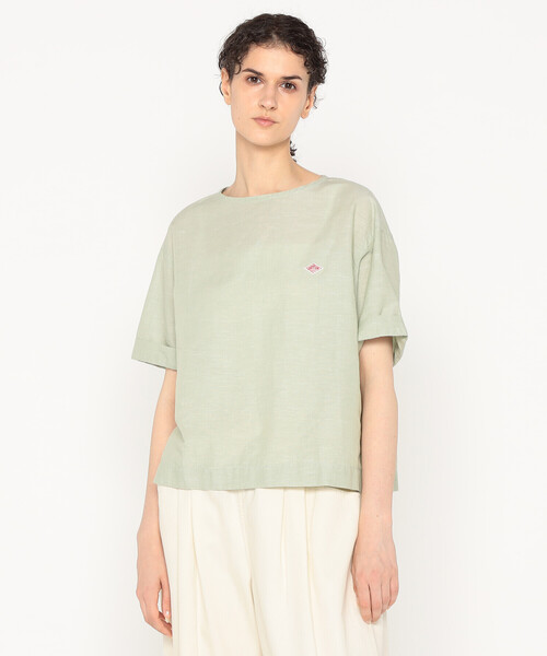 DANTON(ダントン)の「Women's Cotton Linen Slub Pullover Blouse(シャツ/ブラウス・レディース・サックスブルー/オレンジ/ブラック/ホワイト/ライトグリーン/グレイッシュベージュ・38/36)」の5枚目の写真