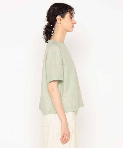 DANTON(ダントン)の「Women's Cotton Linen Slub Pullover Blouse(シャツ/ブラウス・レディース・サックスブルー/オレンジ/ブラック/ホワイト/ライトグリーン/グレイッシュベージュ・38/36)」の9枚目の写真