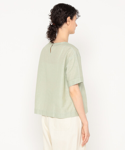 DANTON(ダントン)の「Women's Cotton Linen Slub Pullover Blouse(シャツ/ブラウス・レディース・サックスブルー/オレンジ/ブラック/ホワイト/ライトグリーン/グレイッシュベージュ・38/36)」の10枚目の写真