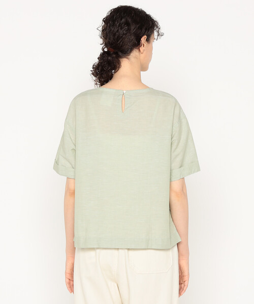 DANTON(ダントン)の「Women's Cotton Linen Slub Pullover Blouse(シャツ/ブラウス・レディース・サックスブルー/オレンジ/ブラック/ホワイト/ライトグリーン/グレイッシュベージュ・38/36)」の11枚目の写真