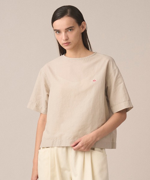 DANTON(ダントン)の「Women's Cotton Linen Slub Pullover Blouse(シャツ/ブラウス・レディース・サックスブルー/オレンジ/ブラック/ホワイト/ライトグリーン/グレイッシュベージュ・38/36)」の4枚目の写真