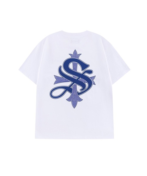 SUPPLIER(サプライヤー)の「Tシャツ|Cross Tee White & Blue (Slim Silhouette)|SUPPLIER(Tシャツ/カットソー・メンズ・ホワイト・SMALL/MEDIUM/LARGE/X-LARGE/XX-LARGE)」の1枚目の写真