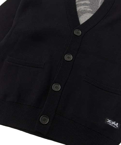 X-girl(エックスガール)の「FACE BACK JACQUARD KNIT CARDIGAN(カーディガン/ボレロ・レディース・ネイビー/ブラック/オリーブ・ONE SIZE)」の6枚目の写真