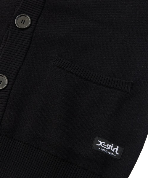 X-girl(エックスガール)の「FACE BACK JACQUARD KNIT CARDIGAN(カーディガン/ボレロ・レディース・ネイビー/ブラック/オリーブ・ONE SIZE)」の7枚目の写真