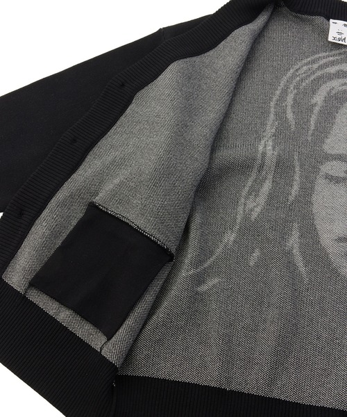 X-girl(エックスガール)の「FACE BACK JACQUARD KNIT CARDIGAN(カーディガン/ボレロ・レディース・ネイビー/ブラック/オリーブ・ONE SIZE)」の9枚目の写真