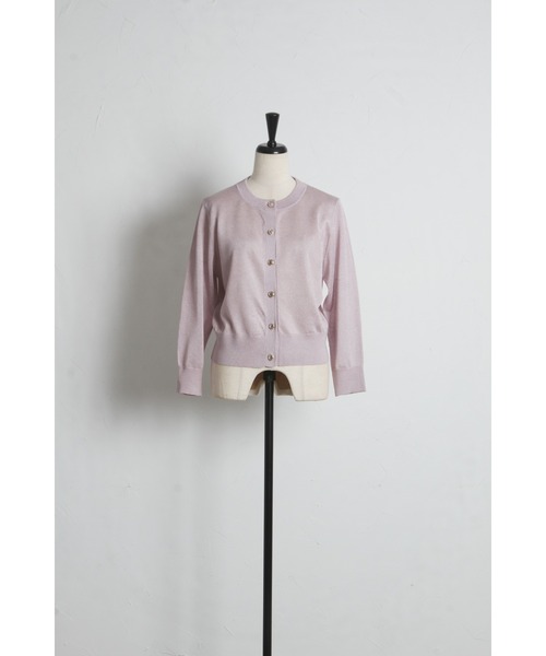 tocco closet(トッコ クローゼット)の「ゴールド釦ラメシアーニットカーディガン(カーディガン/ボレロ・レディース・ピンク/オフホワイト/グレイッシュブルー・M)」の21枚目の写真