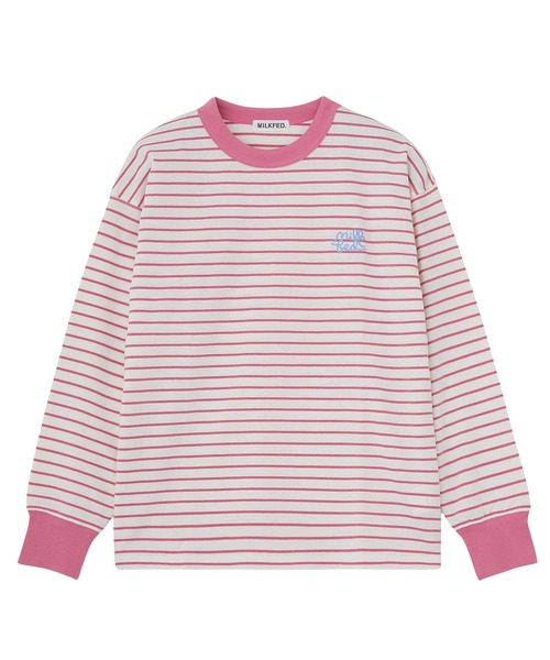 MILKFED.（ミルクフェド）の「STRIPED L/S TOP（Tシャツ/カットソー・レディース・ブラック/ピンク/ライトパープル・ONE SIZE）」の17枚目の写真
