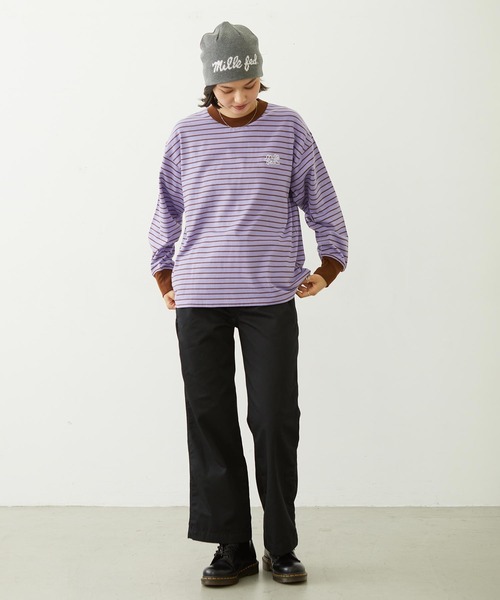 MILKFED.（ミルクフェド）の「STRIPED L/S TOP（Tシャツ/カットソー・レディース・ブラック/ピンク/ライトパープル・ONE SIZE）」の12枚目の写真