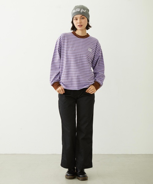 MILKFED.（ミルクフェド）の「STRIPED L/S TOP（Tシャツ/カットソー・レディース・ブラック/ピンク/ライトパープル・ONE SIZE）」の14枚目の写真