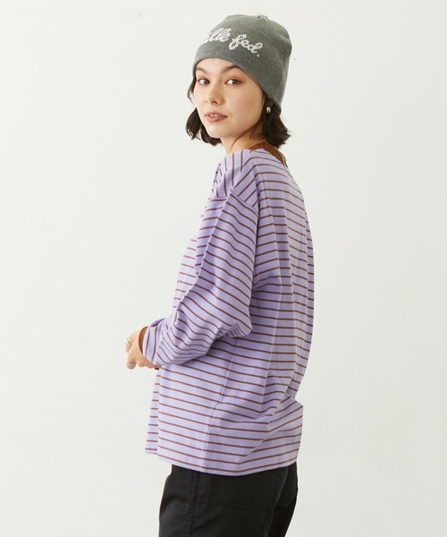 MILKFED.（ミルクフェド）の「STRIPED L/S TOP（Tシャツ/カットソー・レディース・ブラック/ピンク/ライトパープル・ONE SIZE）」の9枚目の写真