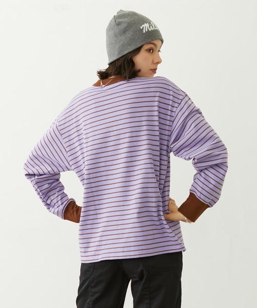 MILKFED.（ミルクフェド）の「STRIPED L/S TOP（Tシャツ/カットソー・レディース・ブラック/ピンク/ライトパープル・ONE SIZE）」の10枚目の写真