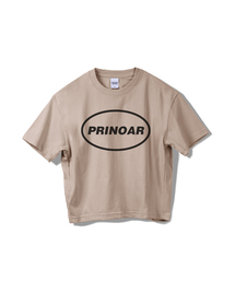 PRINOAR（プリノア）の「サークルロゴセミクロップ半袖Tシャツ - ジンジャーベージュ（Tシャツ/カットソー）」