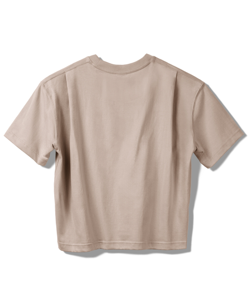 PRINOAR（プリノア）の「サークルロゴセミクロップ半袖Tシャツ - ジンジャーベージュ（Tシャツ/カットソー・レディース・ベージュ・SMALL/MEDIUM/LARGE）」の3枚目の写真