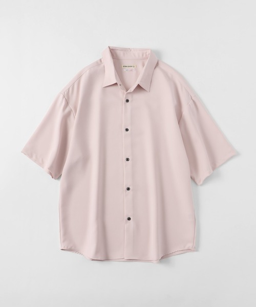 Art re A select（アトリエセレクト）の「【MADE IN JAPAN】-Reflax-ファブリック ハーフスリーブ レギュラーシャツ/接触冷感 UVカット 吸汗 抗ピリング（シャツ/ブラウス・メンズ・バーガンディー/マスタード/ブラック/ブルー/ホワイト/サックスブルー/ライトピンク/ネイビー・M/S/L）」の7枚目の写真