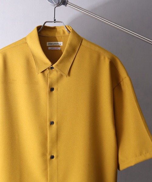 Art re A select（アトリエセレクト）の「【MADE IN JAPAN】-Reflax-ファブリック ハーフスリーブ レギュラーシャツ/接触冷感 UVカット 吸汗 抗ピリング（シャツ/ブラウス・メンズ・バーガンディー/マスタード/ブラック/ブルー/ホワイト/サックスブルー/ライトピンク/ネイビー・M/S/L）」の15枚目の写真