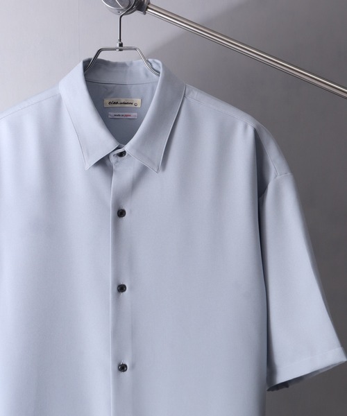 Art re A select（アトリエセレクト）の「【MADE IN JAPAN】-Reflax-ファブリック ハーフスリーブ レギュラーシャツ/接触冷感 UVカット 吸汗 抗ピリング（シャツ/ブラウス・メンズ・バーガンディー/マスタード/ブラック/ブルー/ホワイト/サックスブルー/ライトピンク/ネイビー・M/S/L）」の11枚目の写真