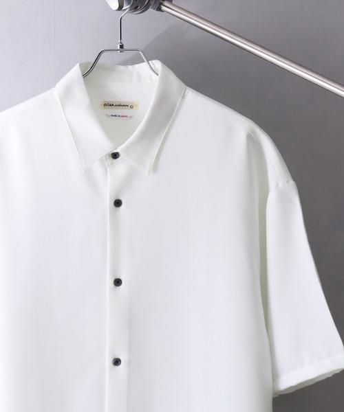 Art re A select（アトリエセレクト）の「【MADE IN JAPAN】-Reflax-ファブリック ハーフスリーブ レギュラーシャツ/接触冷感 UVカット 吸汗 抗ピリング（シャツ/ブラウス・メンズ・バーガンディー/マスタード/ブラック/ブルー/ホワイト/サックスブルー/ライトピンク/ネイビー・M/S/L）」の9枚目の写真