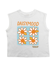 デイジー袖なしTシャツ-ホワイト(Daisy Sleeveless T white)