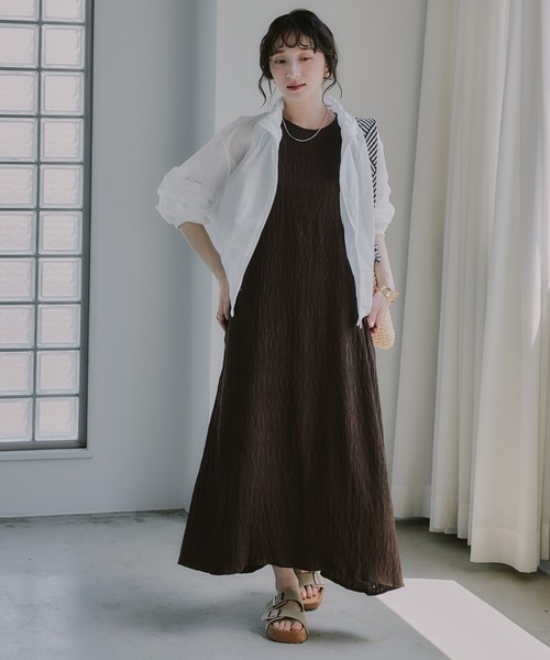 210nouve(トゥージュヌーブ)の「バックデザイン ジャガード ヨウリュウ ワンピース(ワンピース・レディース・アイボリー/ブラック/ブラウン・FREE)」の12枚目の写真