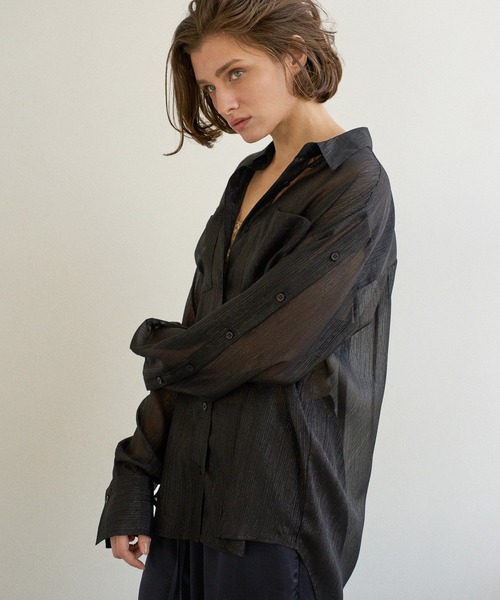 MIELI INVARIANT（ミエリインヴァリアント）の「HAGOROMO Veil Shirt（シャツ/ブラウス・レディース・グレー/ブラック・FREE）」の11枚目の写真