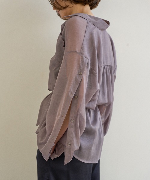 MIELI INVARIANT（ミエリインヴァリアント）の「HAGOROMO Veil Shirt（シャツ/ブラウス・レディース・グレー/ブラック・FREE）」の17枚目の写真