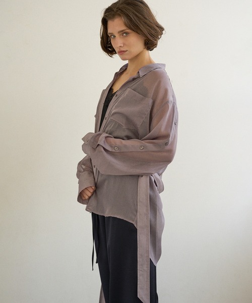 MIELI INVARIANT（ミエリインヴァリアント）の「HAGOROMO Veil Shirt（シャツ/ブラウス・レディース・グレー/ブラック・FREE）」の15枚目の写真
