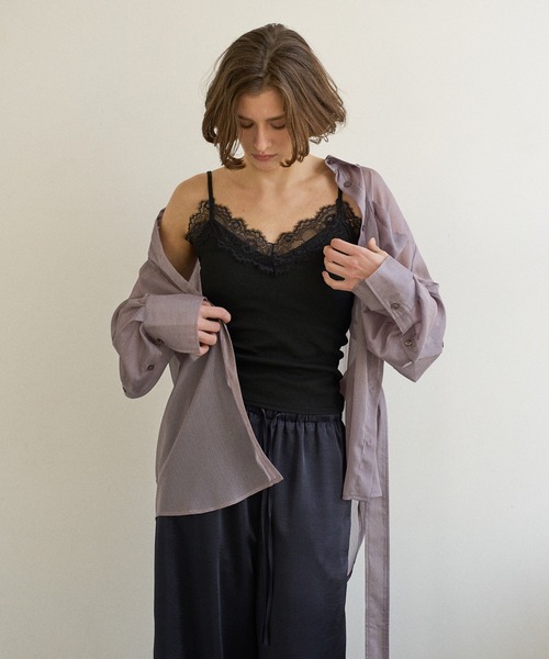 MIELI INVARIANT（ミエリインヴァリアント）の「HAGOROMO Veil Shirt（シャツ/ブラウス・レディース・グレー/ブラック・FREE）」の18枚目の写真