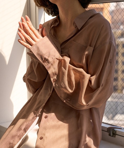 MIELI INVARIANT（ミエリインヴァリアント）の「HAGOROMO Veil Shirt（シャツ/ブラウス・レディース・グレー/ブラック・FREE）」の20枚目の写真