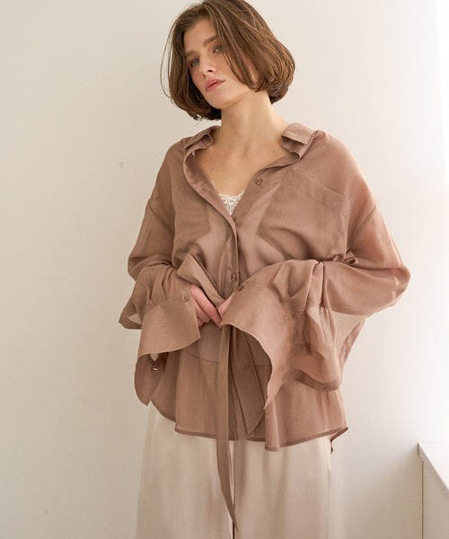MIELI INVARIANT（ミエリインヴァリアント）の「HAGOROMO Veil Shirt（シャツ/ブラウス・レディース・グレー/ブラック・FREE）」の19枚目の写真
