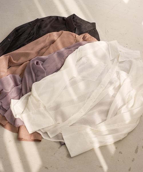MIELI INVARIANT(ミエリインヴァリアント)の「HAGOROMO Veil Shirt(シャツ/ブラウス・レディース・グレー/ブラック・FREE)」の16枚目の写真