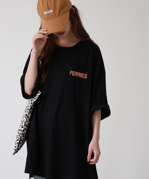 atONE(アットワン)の「ロゴ刺繍バックロゴプリントオーバーサイズTシャツ 半袖(Tシャツ/カットソー・レディース・ブラック/オフホワイト・M)」の17枚目の写真