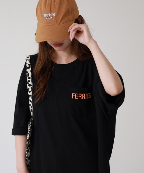 atONE(アットワン)の「ロゴ刺繍バックロゴプリントオーバーサイズTシャツ 半袖(Tシャツ/カットソー・レディース・ブラック/オフホワイト・M)」の15枚目の写真