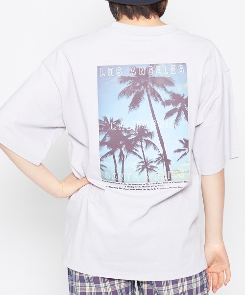 spiritoso(スピリトーゾ)の「【spiritoso】California Tee(Tシャツ/カットソー・レディース・ラベンダー/ホワイト・FREE)」の1枚目の写真