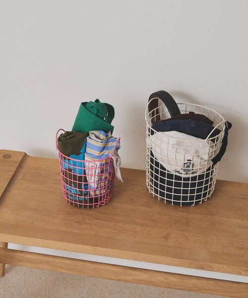 SAHIR（サヒール）の「【SAHIR サヒール】Wire basket ワイヤーバスケット  L（インテリア雑貨・レディース・ホワイト/ブルー・0）」の6枚目の写真