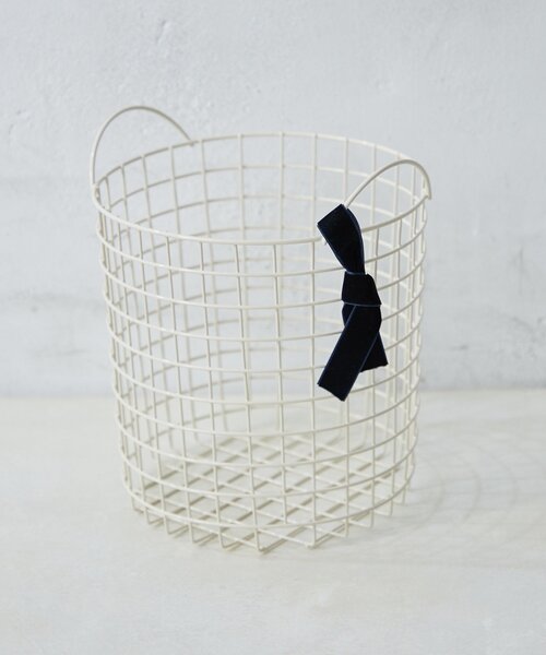 SAHIR（サヒール）の「【SAHIR サヒール】Wire basket ワイヤーバスケット  L（インテリア雑貨・レディース・ホワイト/ブルー・0）」の8枚目の写真